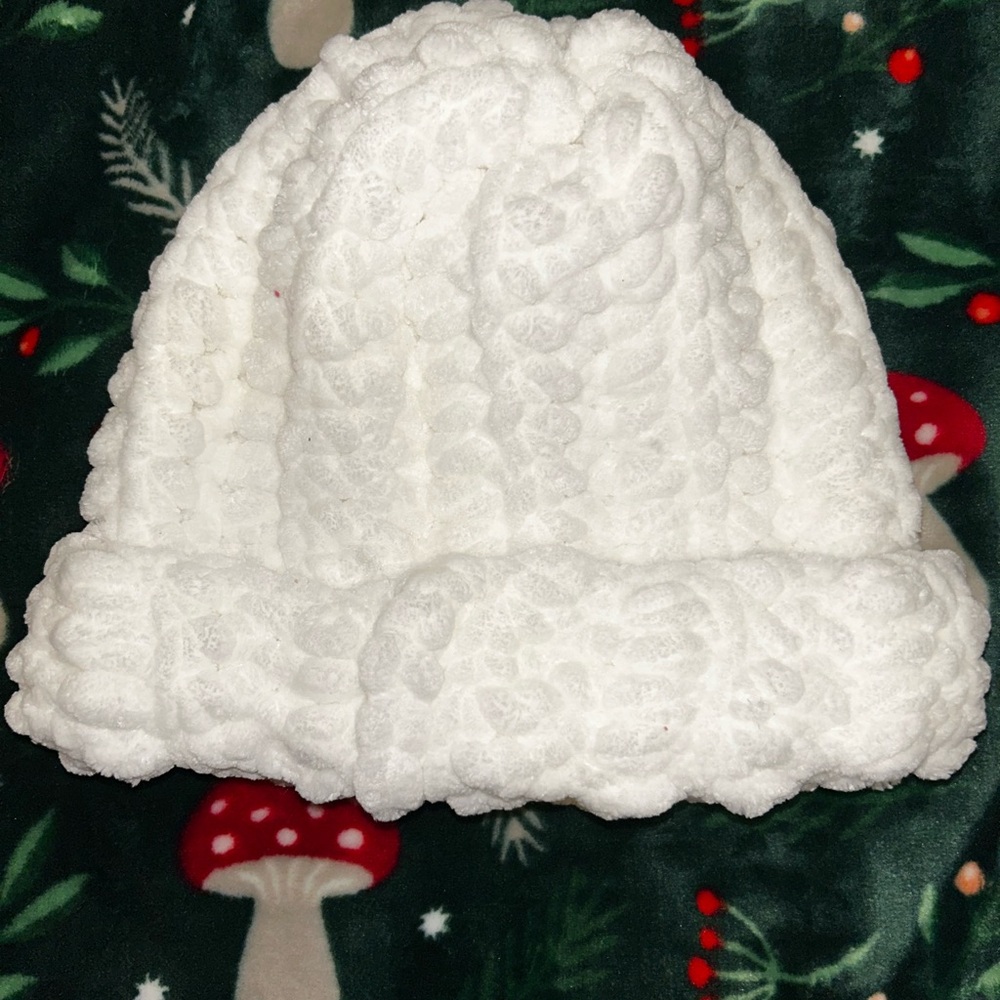Cozy White crochet Beanie